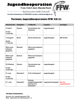 Druckversion,Terminliste der JuKo FFW, 2015