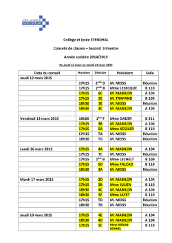 Collège et lycée STENDHAL Conseils de classes – Second