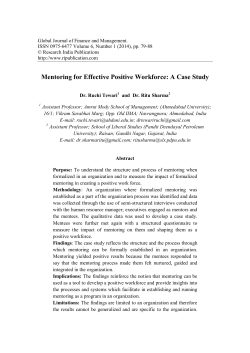 Mentoring for Effective Positive Workforce: A Case Study
