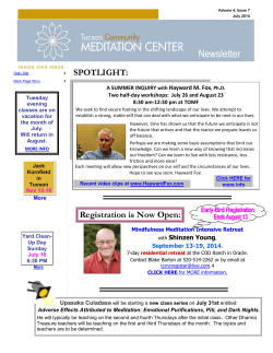 Newsletter Title - Tucson Community Meditation Center