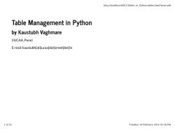 Table Management in Python