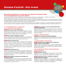 Domaine d`activité : Arts vivants - Conseil Général du Lot et Garonne