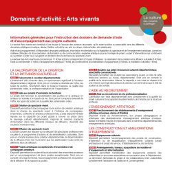 Domaine d`activit&eacute; : Arts vivants - Conseil G&eacute;n&eacute;ral du Lot et Garonne