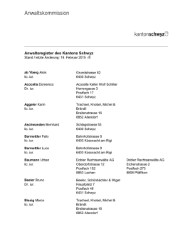 Anwaltsregister des Kantons Schwyz