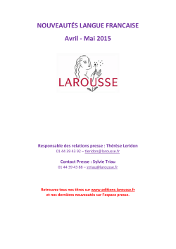 avril, mai - Editions Larousse