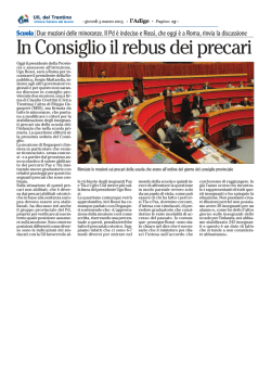 In Consiglio il rebus dei precari