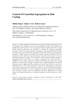 Control of Centerline Segregation in Slab Casting