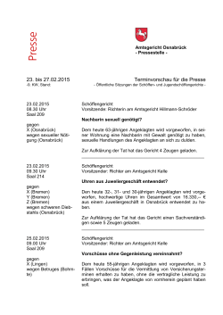 Pressezettel 9 KW 2015 - Amtsgericht Osnabrück