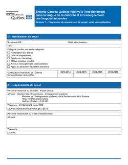 Formulaire de soumission de projet, volet immobilisation