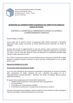 ISCRIZIONI ALL`OSSERVATORIO NAZIONALE SUL DIRITTO DI