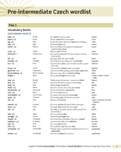 Pre-intermediate Czech wordlist File 1