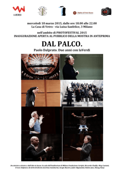 IN MOSTRA LE FOTO DI DALPRATO PER laVERDI