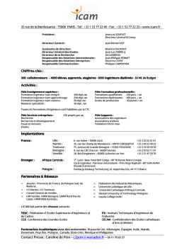 Fiche identit&eacute; du Groupe - Association des Ing&eacute;nieurs ICAM