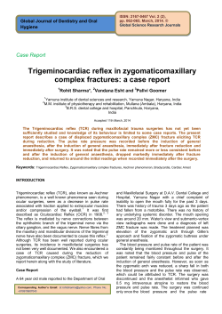 Trigeminocardiac reflex in zygomaticomaxillary