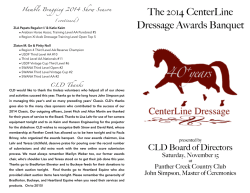 2014 Program - CenterLine Dressage