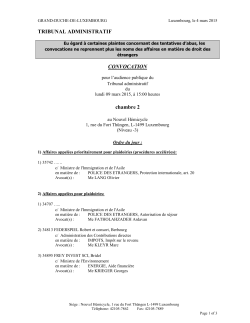 Convocations du Tribunal administratif (deuxième chambre) PDF