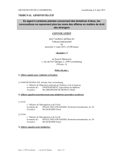Convocations du Tribunal administratif (troisième chambre) PDF