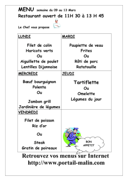 MENU semaine 11