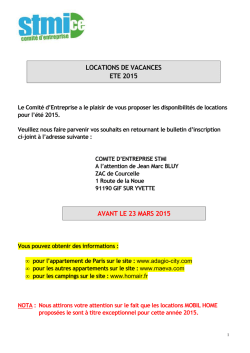LOCATIONS ETE 2015 - Comité d`Entreprise STMI