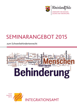 Seminarangebot 2015 - Landesamt für Soziales, Jugend und