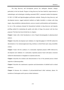 Summary 175 The drug discovery and development process has