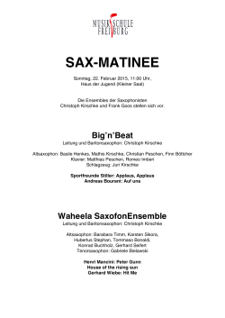SAX-MATINEE - Musikschule Freiburg