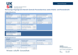 Betreuungs-Organigramm Bereich Zentrale Personalservices sowie