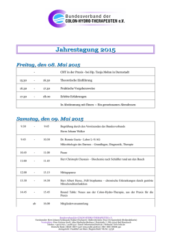 Jahrestagung 2015 - Bundesverband der Colon-Hydro