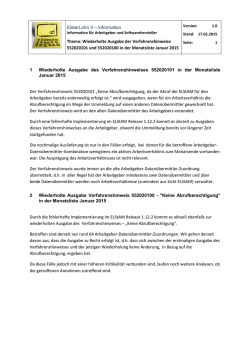 Information Thema: Wiederholte Ausgabe der