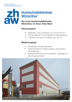 Flyer ZHAW Hochschulbibliothek Winterthur