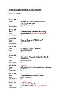 H&ouml;herer Dienst 2015 - Justizakademie des Landes Brandenburg