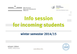 Info session for incoming students