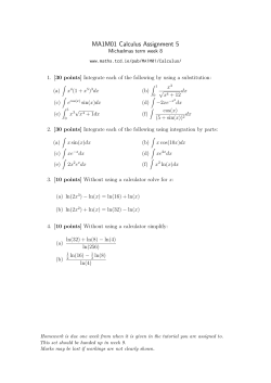 MA1M01 Calculus Assignment 5