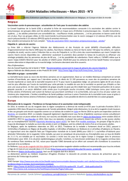 Mars 2015 - Institut Scientifique de Santé Publique