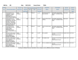 IGM No. Date Vessel Name - Federal Board of Revenue