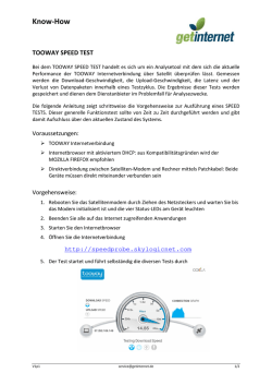 Tooway Speed Test Anleitung