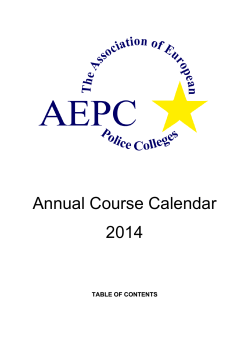 Annual Course Calendar - Association of European Police Colleges