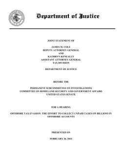 joint statement of james m. cole deputy