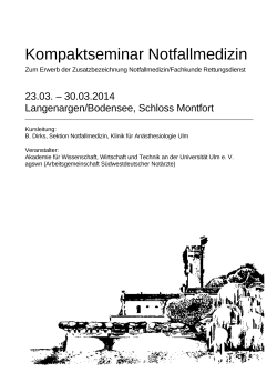 Kompaktseminar Notfallmedizin