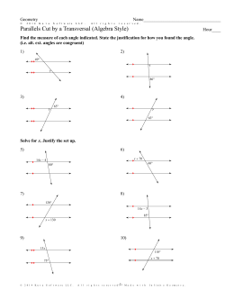 Infinite Geometry - Parallels Cut by a Transversal (Algebra Style)
