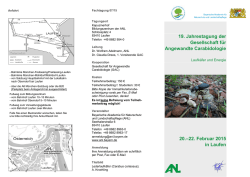 19. Jahrestagung der Gesellschaft für Angewandte Carabidologie
