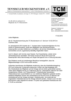 Rundbrief Februar 2015 - tennisclub