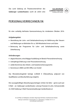PERSONALVERRECHNER/IN - Salzburger Landestheater