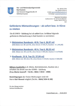 Gef&ouml;rderte Mietwohnungen - ab sofort bzw. in K&uuml;rze zu mieten