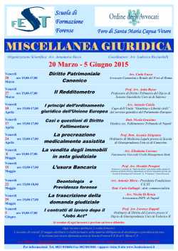 miscellanea 2015.pub - FEST - Scuola di Formazione Forense