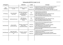 Referenzliste IBOTECH GmbH Co. KG