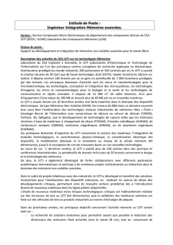 Intitul&eacute; de Poste - Master Chimie Montpellier
