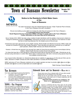 Town of Bassano Newsletter November 2014