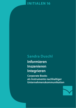 Informieren Inszenieren Integrieren Sandra Duschl