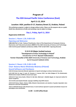 Program of The XXII Annual Pacific Voice Conference
